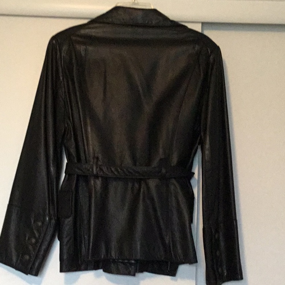 Otello Pelle Black Leather Jacket - Picture 3 of 8